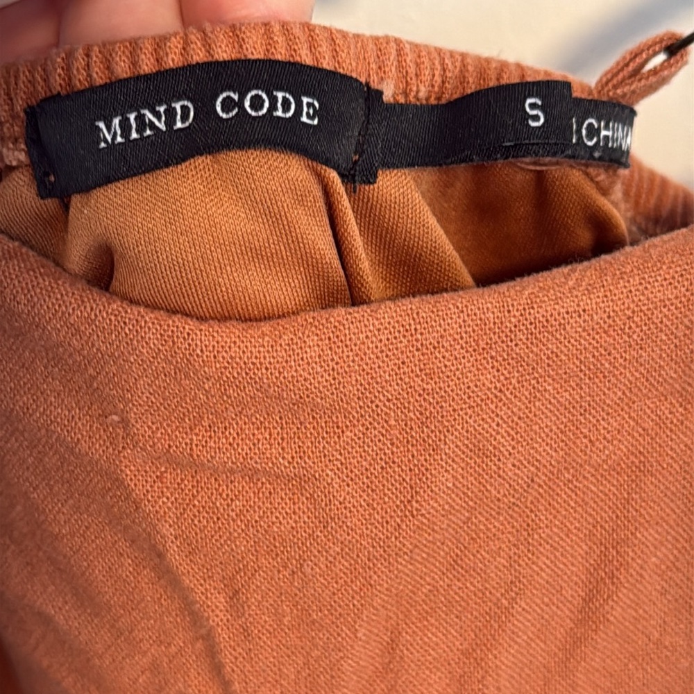 Mind Code Burnt Orange Linen Blend Cropped Jumpsu… - image 3